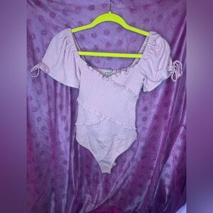 NWT Free People Intimately Light Pink Smocked bodysuit